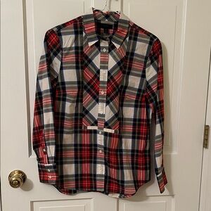 J. Crew Casual Plaid Shirt - Red, Blue, White Black 6P